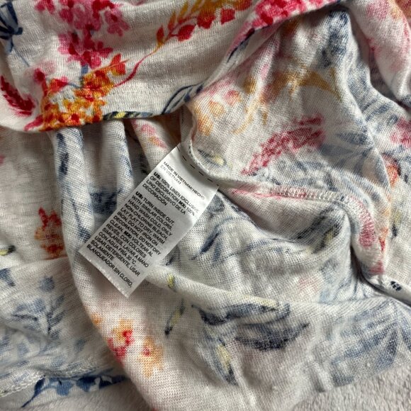 Chico's Womens Linen Nautical Embellished Tunic Top Size 2 US Large White Orange - Picture 4 of 10